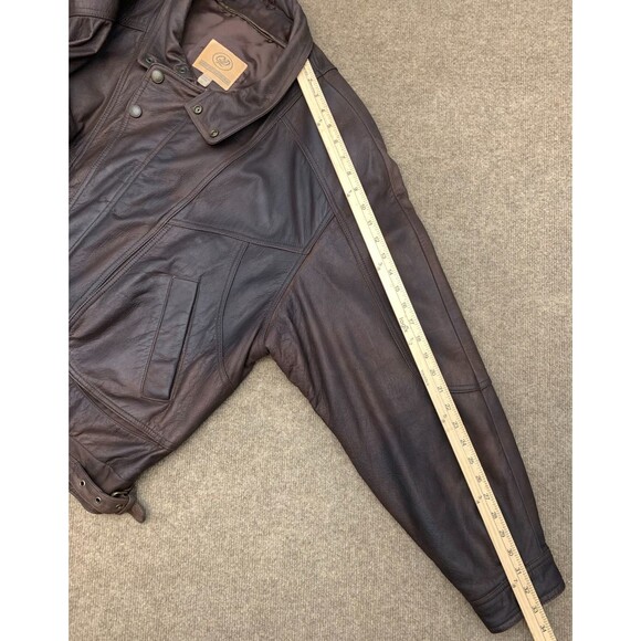 Vintage Georgetown Leather Design Jacket Mens XL Oversized Lined Patina 80s - Picture 8 of 10